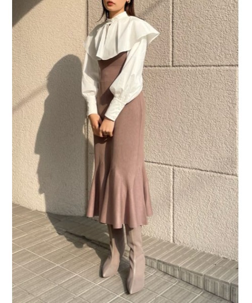 「rienda」 ノースリーブワンピース FREE グレー レディース_画像9