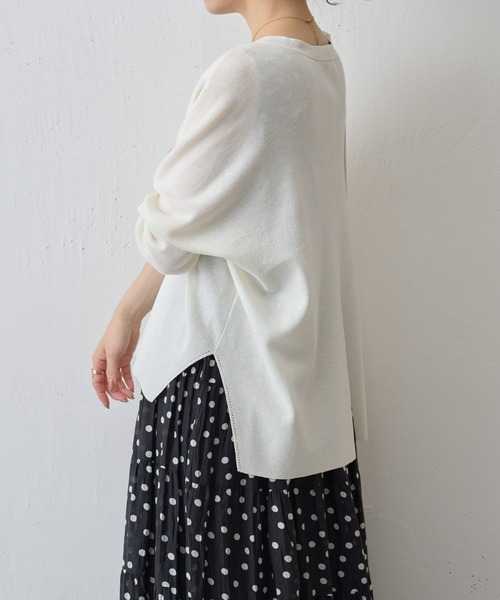 BEARDSLEY（ビアズリー） 7分袖ニットカーディガン FREE ライトグレー