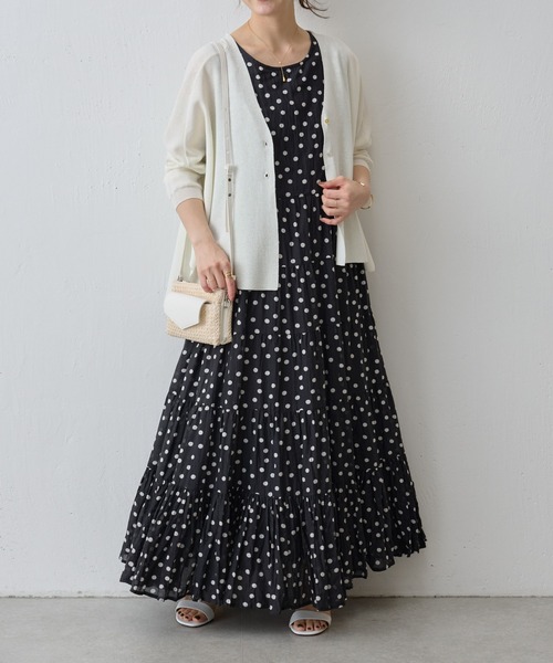 BEARDSLEY（ビアズリー） 7分袖ニットカーディガン FREE ライトグレー