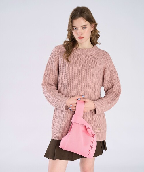 To b. by agnes トートバッグ ニット ロゴ レディース : ZOZOTOWN
