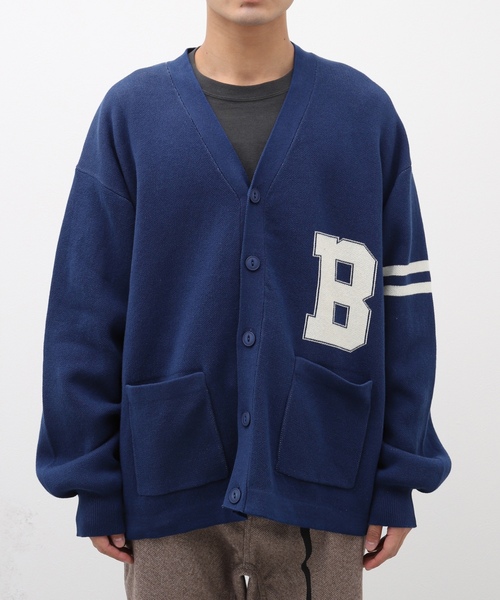 「B.C STOCK」 「INHERIT」ニットカーディガン MEDIUM ネイビー メンズ_画像9
