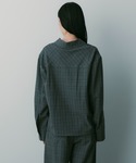 ブラウス シャツ カットデザイン チェックシャ...の詳細画像1