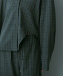 ブラウス シャツ カットデザイン チェックシャ...の詳細画像3