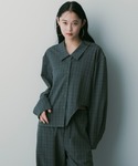 ブラウス シャツ カットデザイン チェックシャ...の詳細画像4