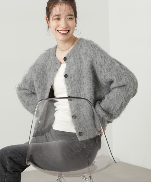 「N.（N. Natural Beauty Basic）」 ニットカーディガン MEDIUM グレー レディース_画像7