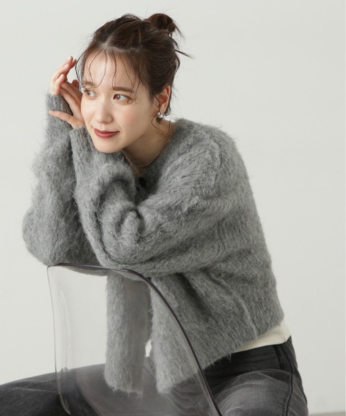 「N.（N. Natural Beauty Basic）」 ニットカーディガン MEDIUM グレー レディース_画像8