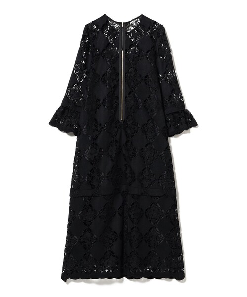 【BEAMS】ロングワンピース Ray BEAMS（レイ ビームス） ワンピース レース ベルカフス ロング