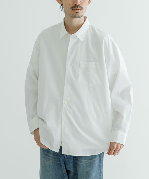 「THOMAS MASON」 長袖シャツ MEDIUM ロイヤルブルー メンズ_画像3