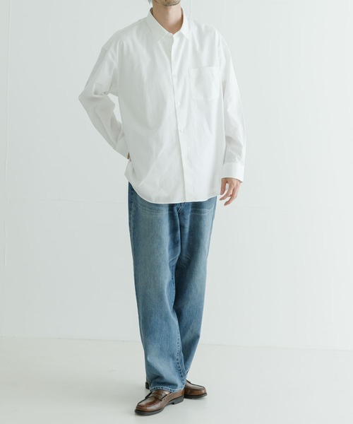 「THOMAS MASON」 長袖シャツ MEDIUM ロイヤルブルー メンズ_画像5