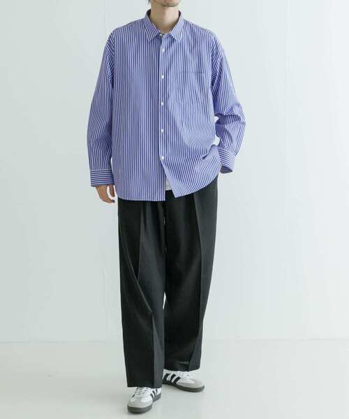 「THOMAS MASON」 長袖シャツ MEDIUM ロイヤルブルー メンズ_画像8
