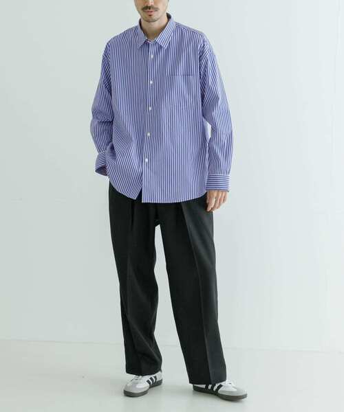 「THOMAS MASON」 長袖シャツ MEDIUM ロイヤルブルー メンズ_画像9