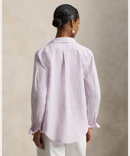 現行 未使用 ポロラルフローレン パフスリーブリネンシャツ Lサイズ ゆったり POLO RALPH LAUREN（ポロ・ラルフローレン） ブラウス シャツ