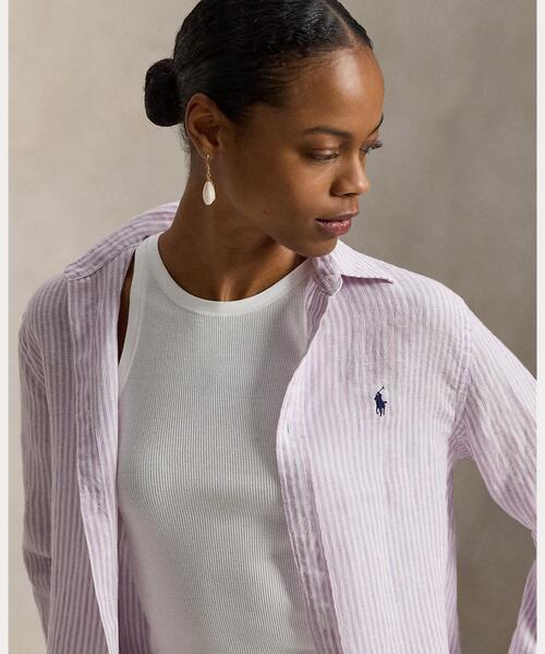 ‼️最高級‼️ イタリア製 リネンシャツ ブラウス ラルフローレン S　NO2170 POLO RALPH LAUREN（ポロ・ラルフローレン） ブラウス シャツ