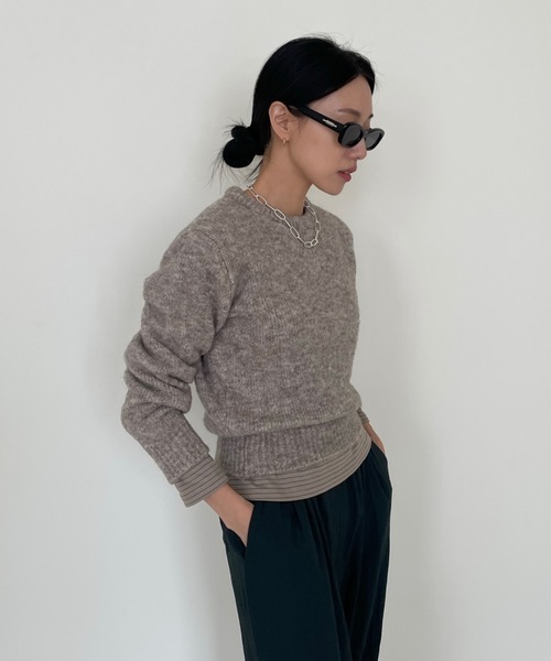 「Didot.showroom」 長袖ニット FREE モカ レディース_画像2