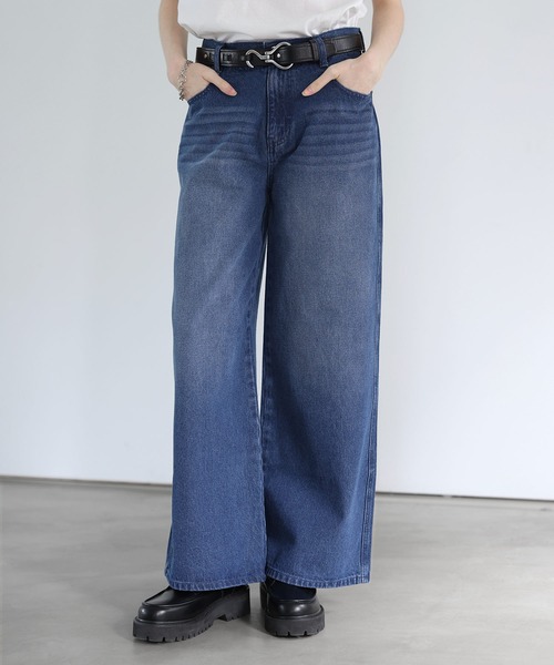 SOCCE ワイドパンツ ジーンズ 12OZルーズシルエットセミフレアワイド