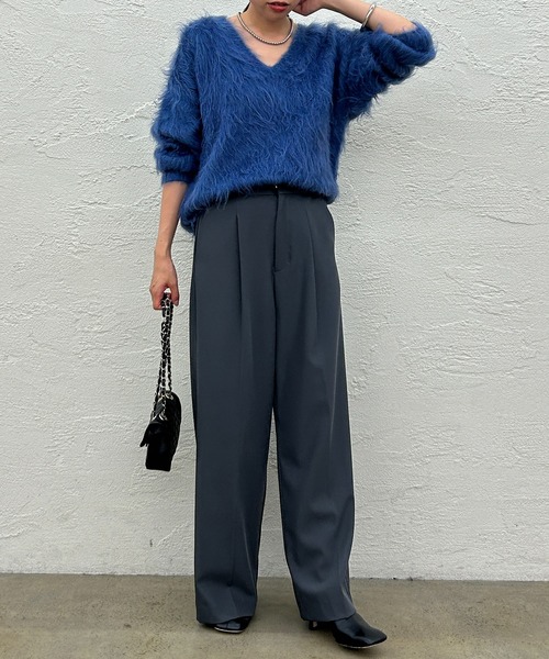 「LOUNGEDRESS」 長袖ニット FREE グレー レディース_画像3