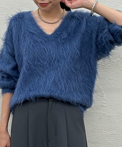 「LOUNGEDRESS」 長袖ニット FREE グレー レディース_画像7