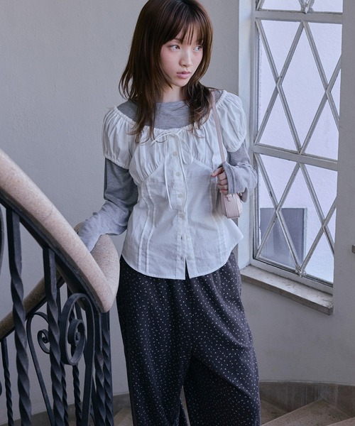 Unblend ブラウス シャツ 「Unblend」2WAYオフショルダー パフスリーブ