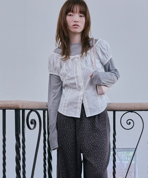 Unblend ブラウス シャツ 夏 半袖 「Unblend」2WAYオフショルダー
