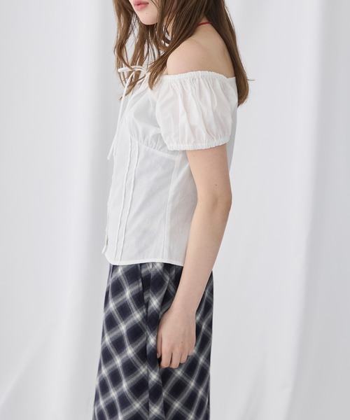 Unblend ブラウス シャツ 半袖 「Unblend」2WAYオフショルダー