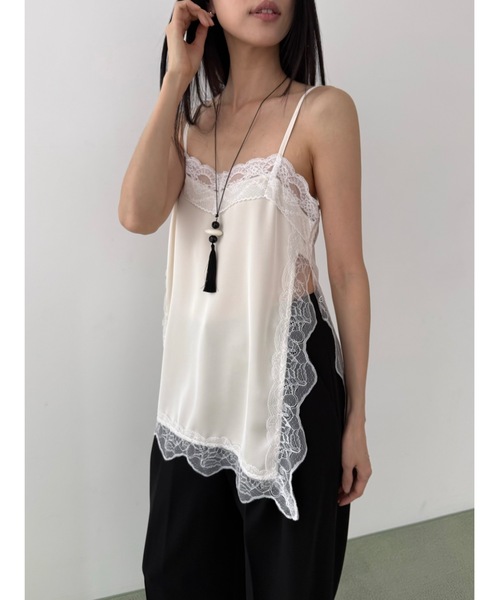 d.i.a レースキャミソール 黒と白 Didot.showroom キャミソール 入学式 「DIDOT.」ディープスリット