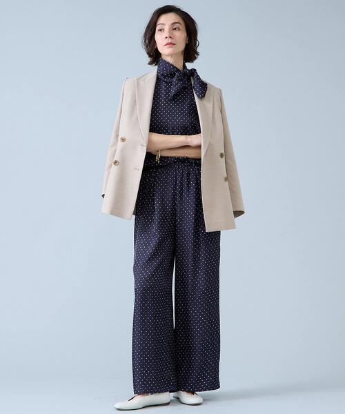 ワイドパンツ パンツ サイドラインイージーパンツ レディースの画像