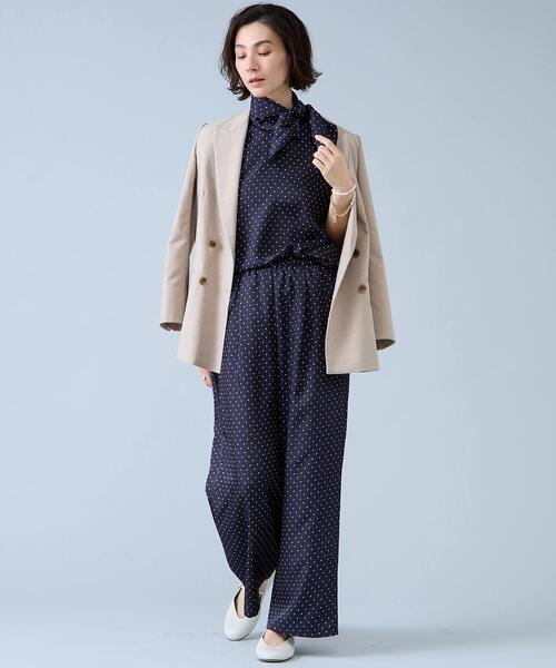 ワイドパンツ パンツ サイドラインイージーパンツ レディースの画像