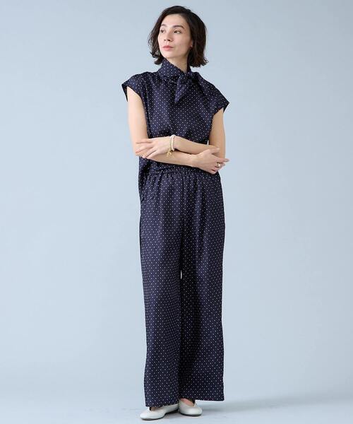 ワイドパンツ パンツ サイドラインイージーパンツ レディースの画像
