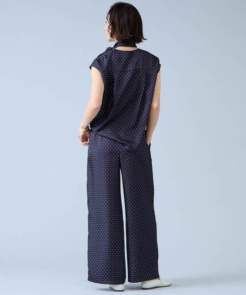 ワイドパンツ パンツ サイドラインイージーパンツ レディースの画像