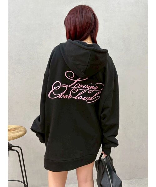 EVRIS（エヴリス） パーカー Lovingグラフィックジップパーカー 春服 