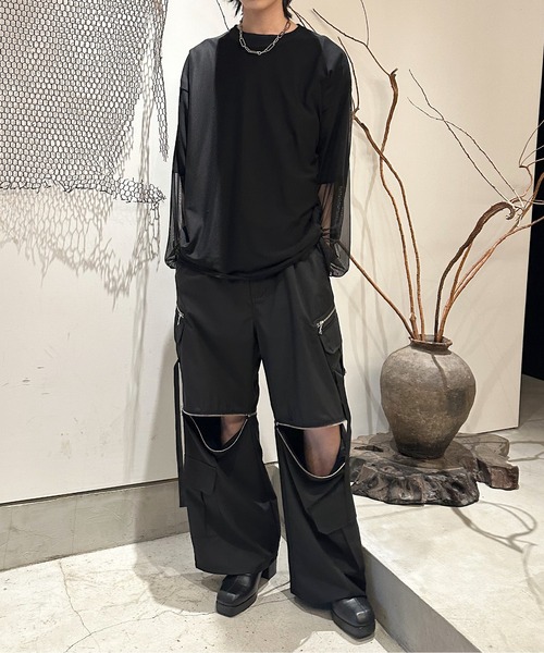 「HARE」 カーゴパンツ SMALL ブラック系その他 メンズの画像