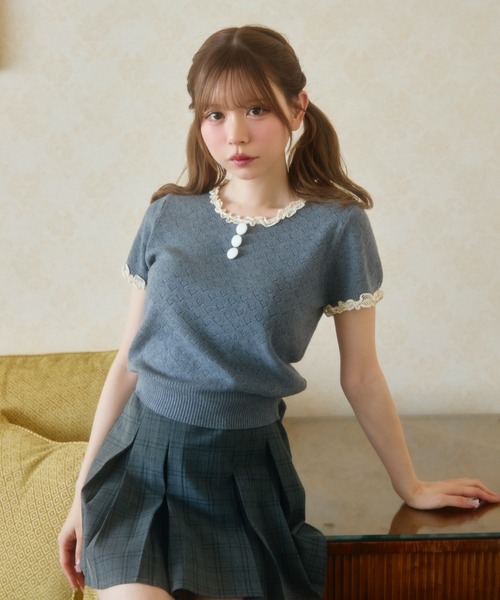 TITTY＆CO.（ティティーアンドコー） tシャツ 半袖 ハート柄シアー