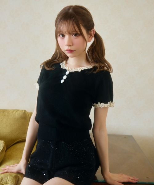 TITTY＆CO.（ティティーアンドコー） tシャツ 半袖 ハート柄シアー