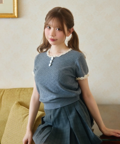TITTY＆CO.（ティティーアンドコー） tシャツ 半袖 ハート柄シアー