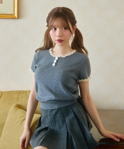 TITTY＆CO.（ティティーアンドコー） tシャツ 半袖 ハート柄シアー