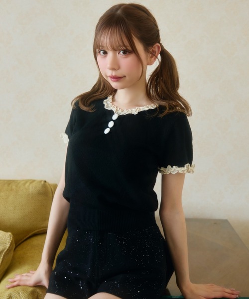 TITTY＆CO.（ティティーアンドコー） tシャツ 半袖 ハート柄シアー