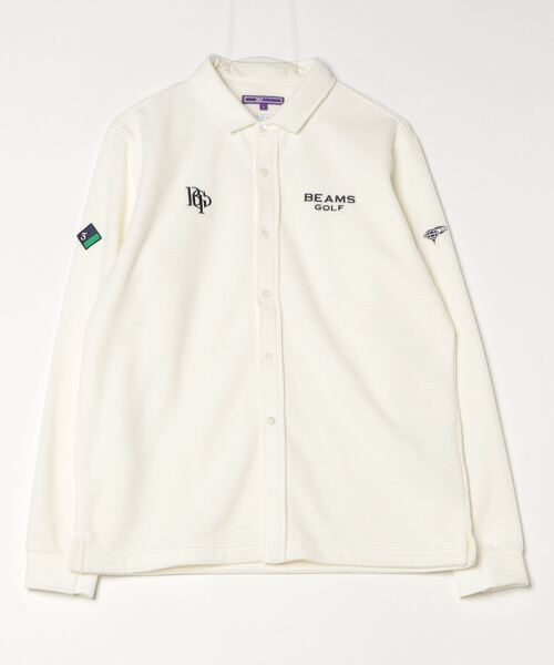 「BEAMS GOLF」 長袖シャツ M ホワイト メンズの画像