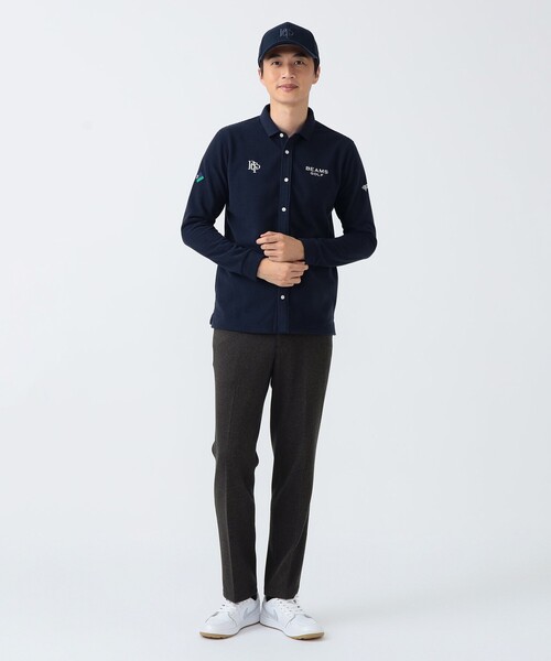 「BEAMS GOLF」 長袖シャツ M ホワイト メンズの画像