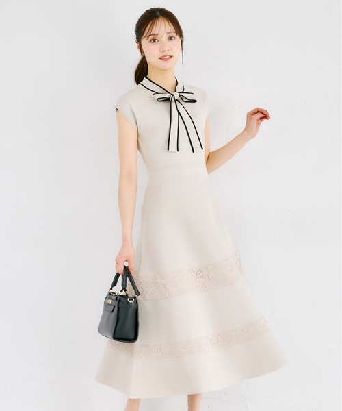 tocco closet（トッコ クローゼット） ワンピース 配色ボウタイリボン