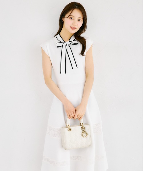 tocco closet（トッコ クローゼット） ワンピース 配色ボウタイリボン