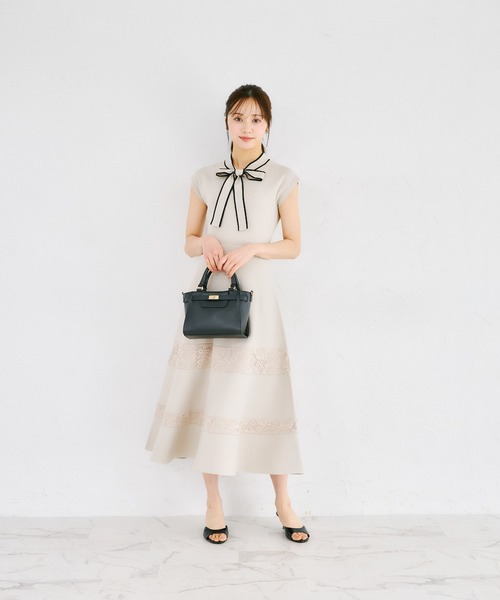 tocco closet（トッコ クローゼット） ワンピース 配色ボウタイリボン