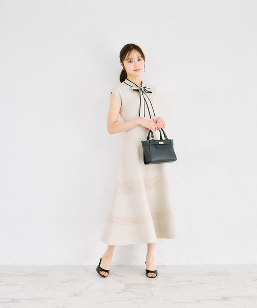 tocco closet（トッコ クローゼット） ワンピース 配色ボウタイリボン