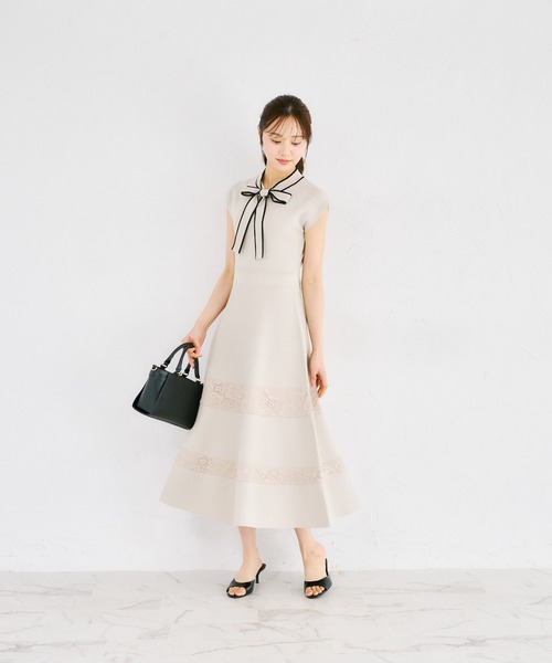 tocco closet（トッコ クローゼット） ワンピース 配色ボウタイリボン