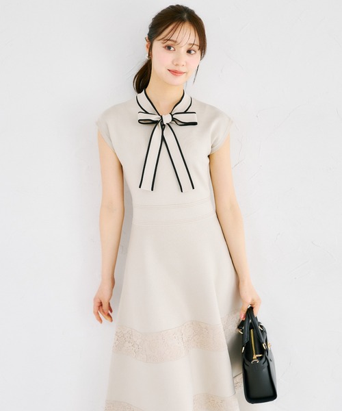 tocco closet（トッコ クローゼット） ワンピース 配色ボウタイリボン