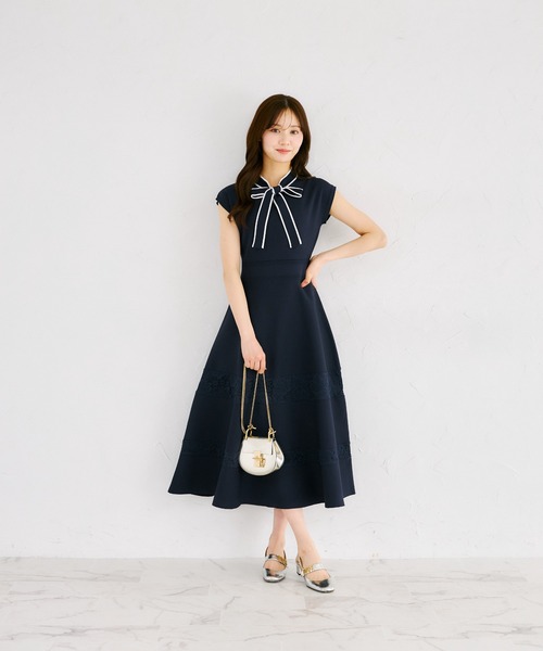 tocco closet（トッコ クローゼット） ワンピース 配色ボウタイリボン