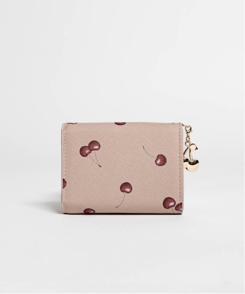 財布 「Cherry＆Strawberry」チャーム付き三つ折りウォレット レディースの画像