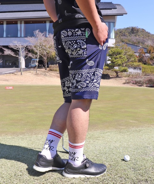 パンツ (RM)「LUXE/R GOLF」ストレッチ スムース 総柄 パンツ ハーフパンツ メンズ レディース_4