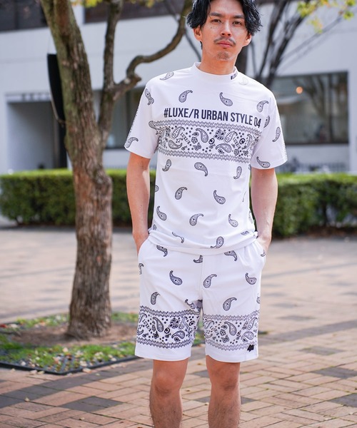 パンツ (RM)「LUXE/R GOLF」ストレッチ スムース 総柄 パンツ ハーフパンツ メンズ レディース_9