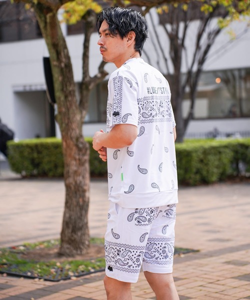 パンツ (RM)「LUXE/R GOLF」ストレッチ スムース 総柄 パンツ ハーフパンツ メンズ レディース_10
