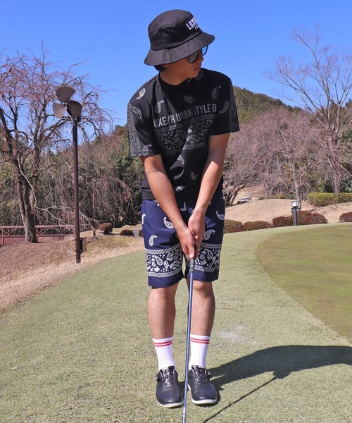 パンツ (RM)「LUXE/R GOLF」ストレッチ スムース 総柄 パンツ ハーフパンツ メンズ レディース_14